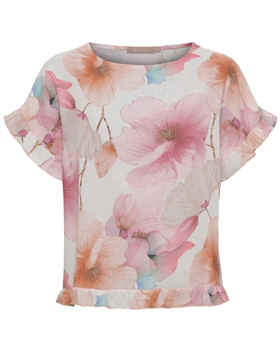 Marta Du Chateau - MDCMathea Bluse - Pink Flower